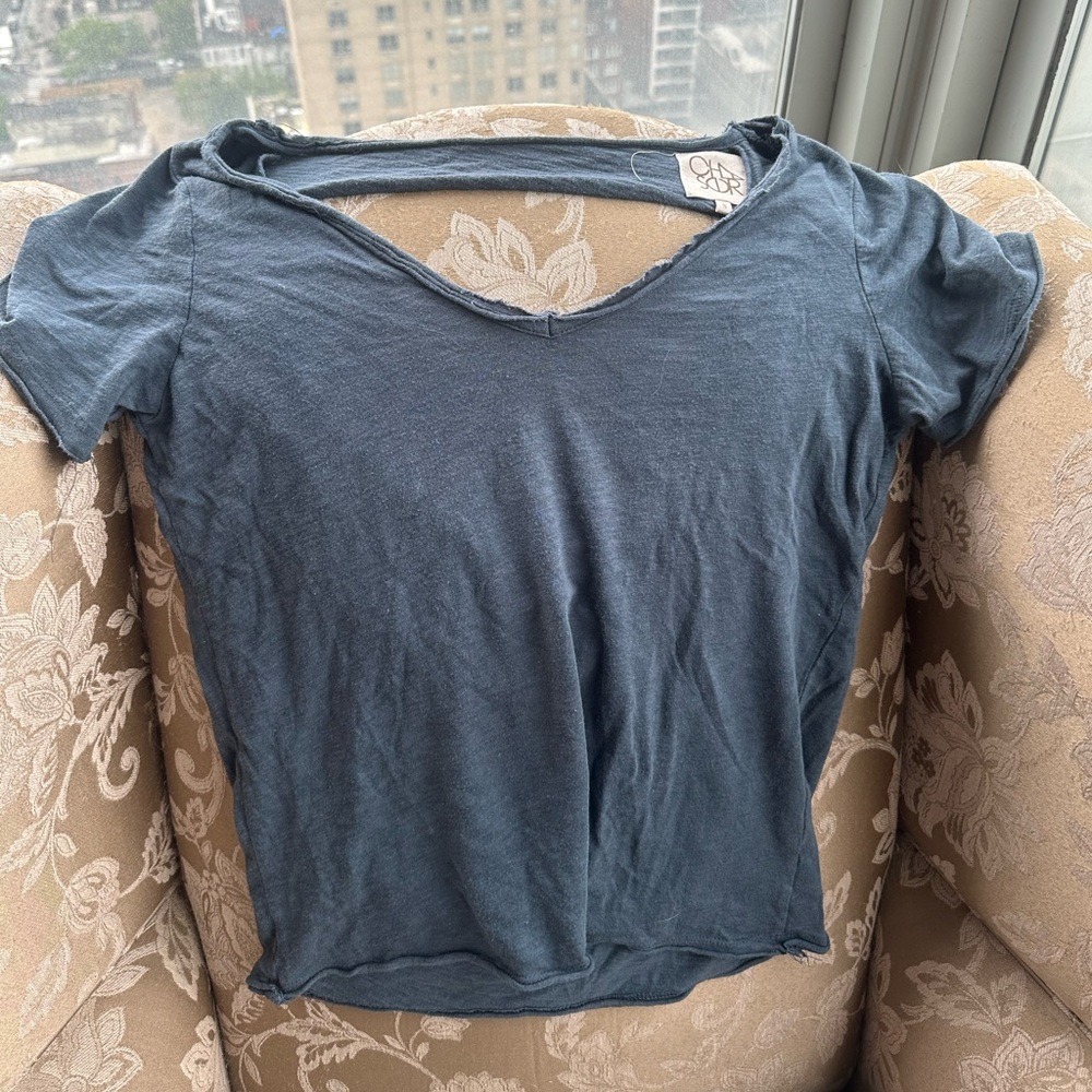 Navy blue chaser t shirt with back cut out!!